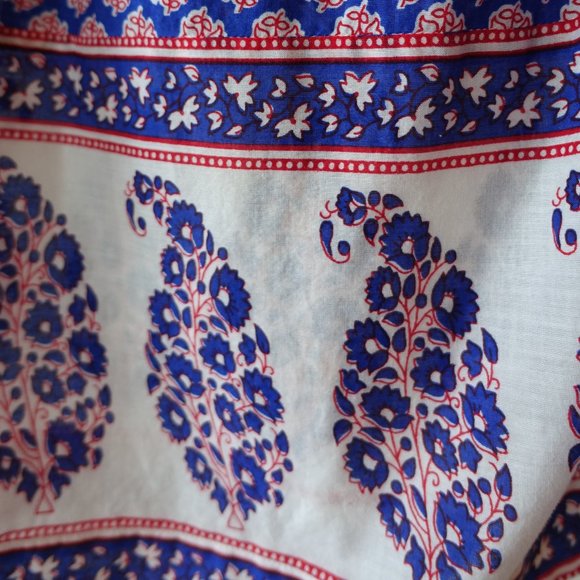 Top Mixed Paisley Print Red White Blue 0 2 4 XS - Picture 7 of 14